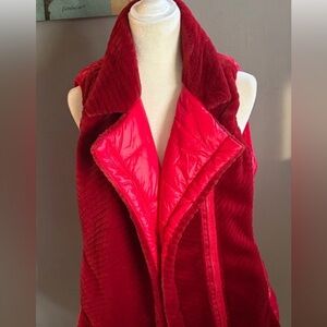 berek Red Plush & Quilted Vest